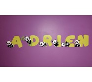 Lettres en bois panda pour prénom enfant personnalisables